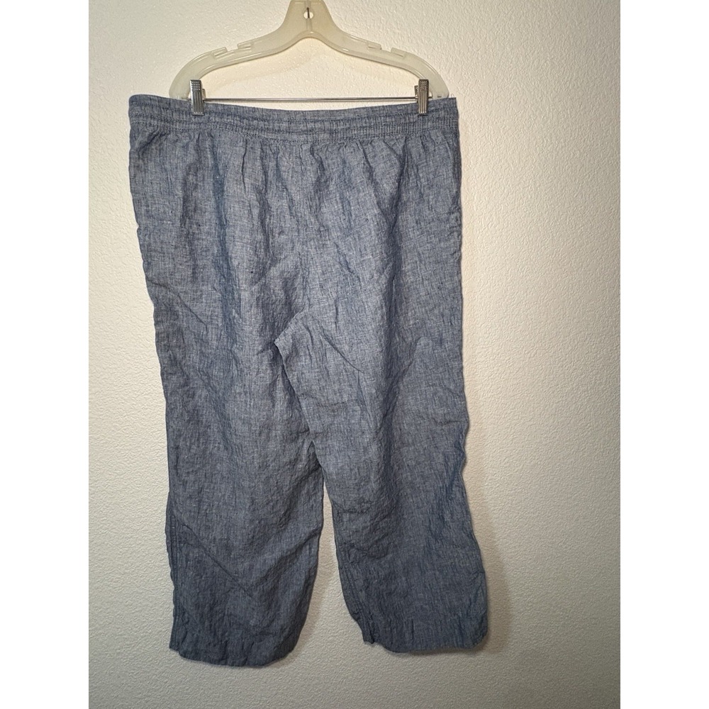 L.L.Bean Women's Blue Capri Pants Drawstring Elastic Waist Plus 20 - Picture 2 of 3